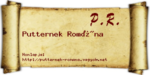 Putternek Romána névjegykártya